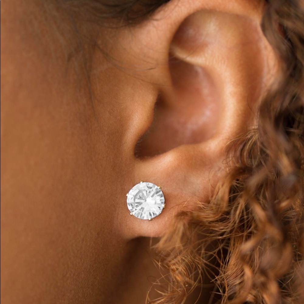 Just In Timeless- White Earrings - Picture 2 of 2